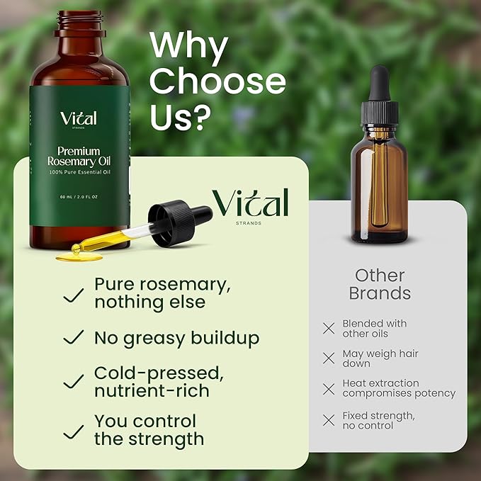 100% Pure Rosemary Oil for Hair Growth &amp Thicker Hair ? Cold Pressed Natural Essential Oil for Women &amp Men Nourishes Scalp Strengthens Roots Promotes Regrowth &amp Reduces Thinning
