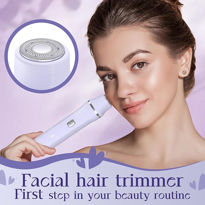 Electric Razors for Women - IPX7 Waterproof Painless Portable Bikini Trimmer Shaver Body &amp Pubic Hair Removal Machine Womens Lady Shaving Trimmers for Legs Private Area - Purple