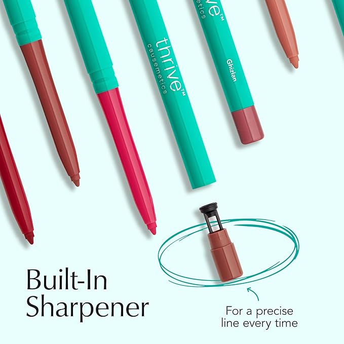 Thrive Causemetics Lip Filler Long-Wearing + Plumping Lip Liner Shea Butter Hydrating Lip Plumper Retractable Lip Liner Pencil Built In Sharpener Vegan &amp Cruelty Free Maureen (Petal Pink)