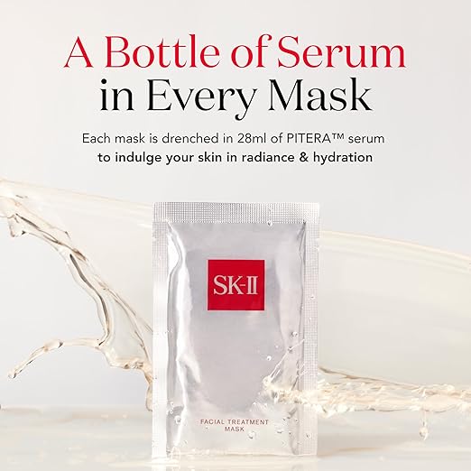 SK-II Facial Masks - Brightening Face Mask Sheets to Help Improve Tone Texture &amp Radiance - Anti-Aging Treatment for Replenished Moisture &amp Visibly Healthier Skin