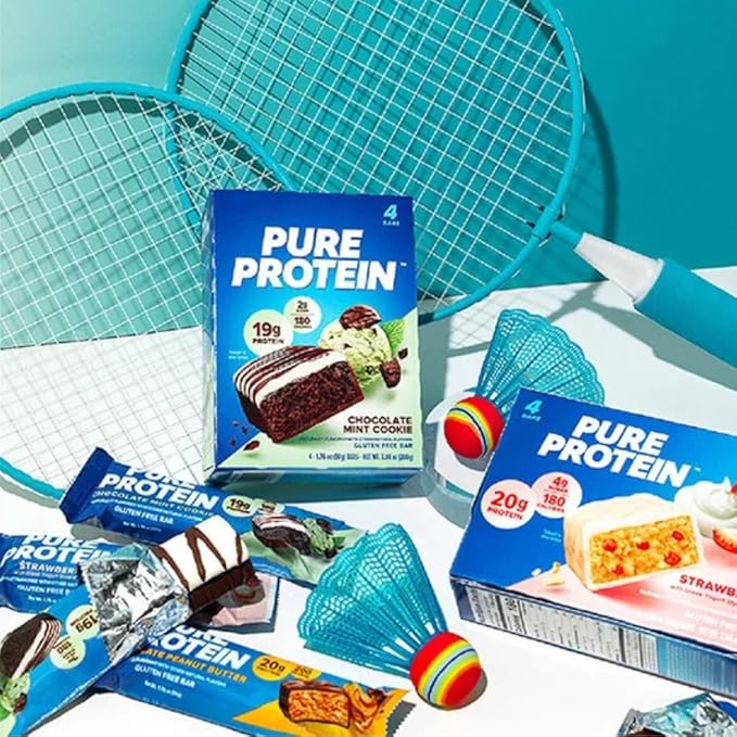 Pure Protein Bars Variety Pack | 12 flavors | High Protein Nutritious Snacks to Support Energy Low Sugar Gluten free. Two new flavors Sundae Cone and Brookie. (Packaged for you by Mix it up)