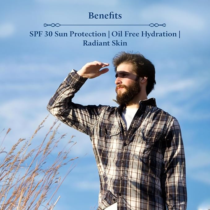 Blue Nectar Coconut Face Cream with SPF 30 Sunscreen for Men | Plant Based Oil Free Moisturizer for Face with Vitamin E |Sunscreen for Oily Dry &amp Sensitive Skin (16 Herbs 1.76 FlOz)