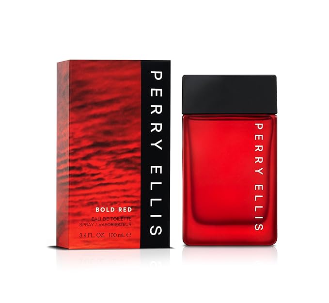 Perry Ellis Bold Red Gift Set: 3.4 fl oz eau de toilette3 oz aftershave3 oz shower gel.25 fl oz travel mini - lime parsley mandarin nutmeg cinnamon lavender sandalwood patchouli cedarwood