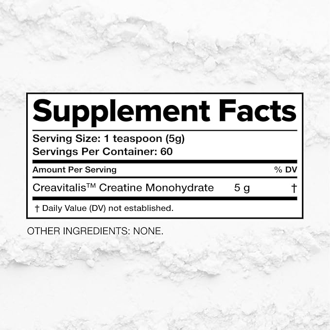 Complement Creatine Monohydrate Micronized Powder for Women and Men (5g 60 Servings) Pre Workout Post Workout Muscle Recovery Brain Health Longevity- Vegan Unflavored