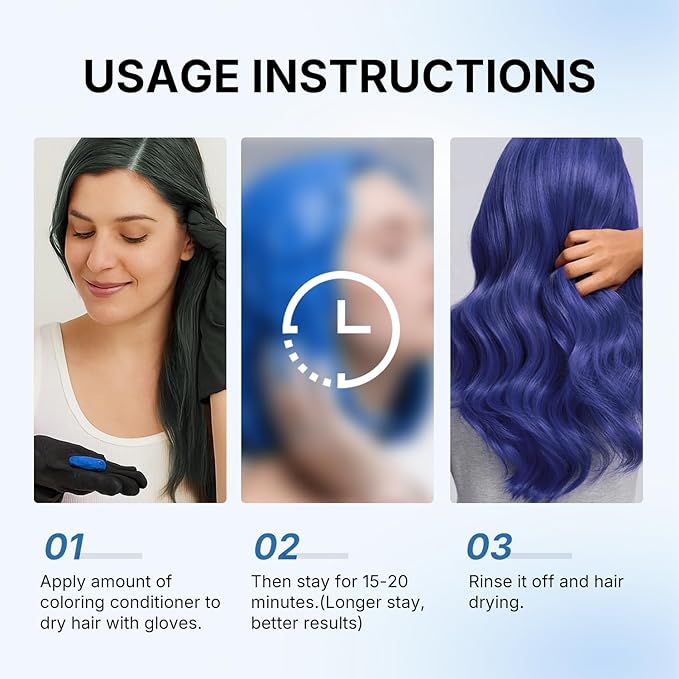 Karseell Blue Color Depositing Conditioner Deep Hair Mask Treatment Intensely Hydrating Refreshes Color &amp Tone 500mL 16.9floz