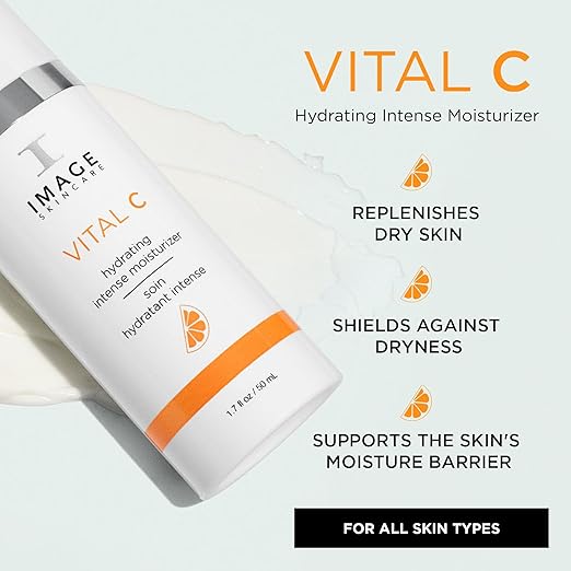 IMAGE Skincare VITAL C Hydrating Intense Moisturizer Lightweight Face Lotion with Hyaluronic Acid and Shea Butter for Dry Skin 1.7 fl oz.