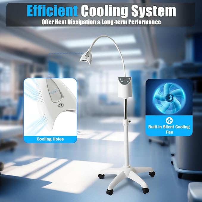 Zoom Teeth Whitening Lamp Professional Machine Light with 4 LED Bulbs &amp Remote Control Dental Adjustable up to 19.68in Timer 5-30 Mins for Home and Clinic Use