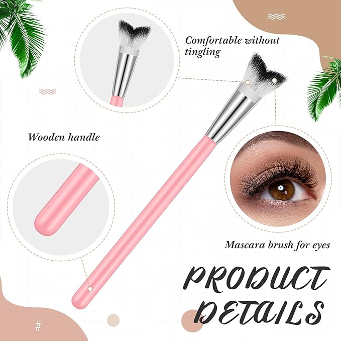 Mifoci 30 Pcs Curved Fluffy Lash Cleaning Brush Eyelash Extension Shampoo Brushes Swoop Eyelash Cleanser Brush Soft Makeup Removal Bath Tools for Home and Salon Use 5 Colors