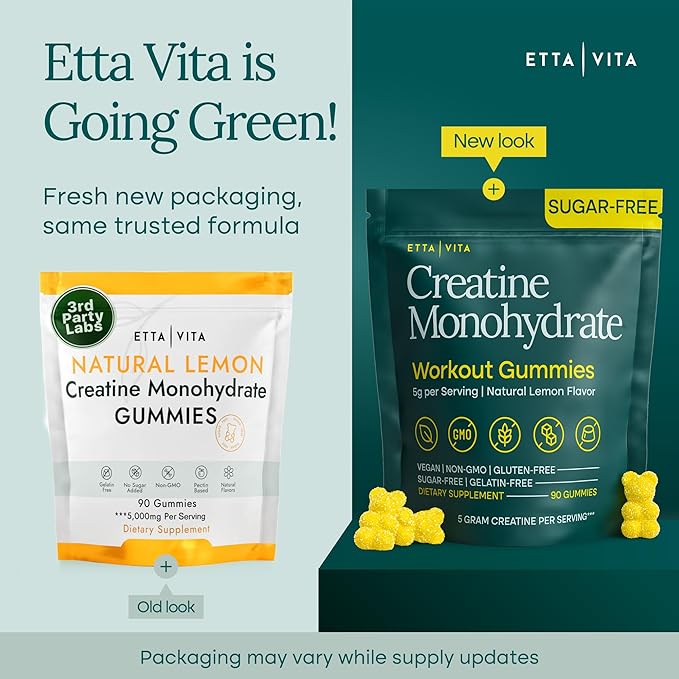 Sugar-Free Creatine Monohydrate Gummies 5gram per Serving Potent Creatine Gummies for Men &amp Women Supplement for Muscle Support Cellular Energy &amp Cognitive Function Gluten-Free