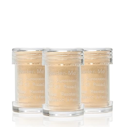 jane iredale Powder-Me SPF 30 Dry Sunscreen Broad Spectrum Brush-On Physical Sun Protection for Face Body &amp Scalp Refillable Vegan Cruelty-Free