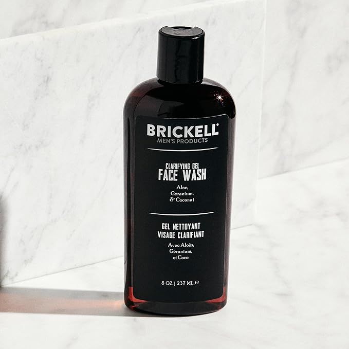 Brickell Men's Products Daily Advanced Face Care Routine I Gel Facial Cleanser Wash Face Scrub Facial Moisturizer Lotion Natural and Organic Men's Skin Care Gift Set Scented