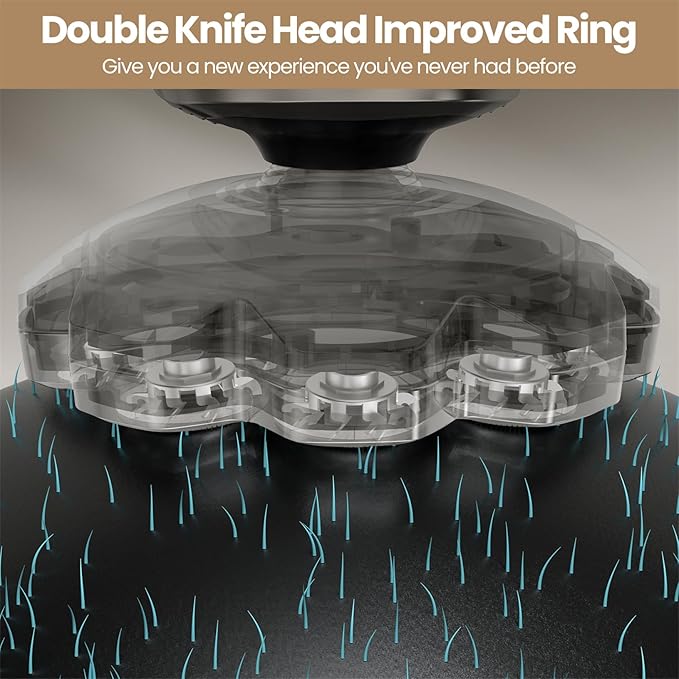 Head Shaver 9D Head Shavers for Bald MenElectric Razor IPX7 Waterproof for Men Skull Wet/Dry LED Display Rechargeable 360° Rotary Shaver Grooming Kit for Close Shaving with Type-C Charge