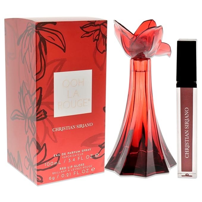 Christian Siriano Ooh La Rouge for Women - 2 Pc Gift Set 3.4 oz EDP Spray 0.21oz Red Lip Gloss