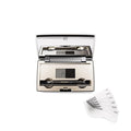 Fab Brows Duo Eyebrow Kit Ultimate Brow Stencil Kit with Compact Powder Mirror and Eyebrow Shaper Waterproof Eyebrow Makeup Kit Contour Palette Eyebrow Cosmetics (Slate/Black)