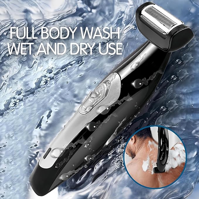 Multi Fuctional Chest Back Shavers for Men Wet Dry Use Back Extreme Reach Removable Handle Shavers