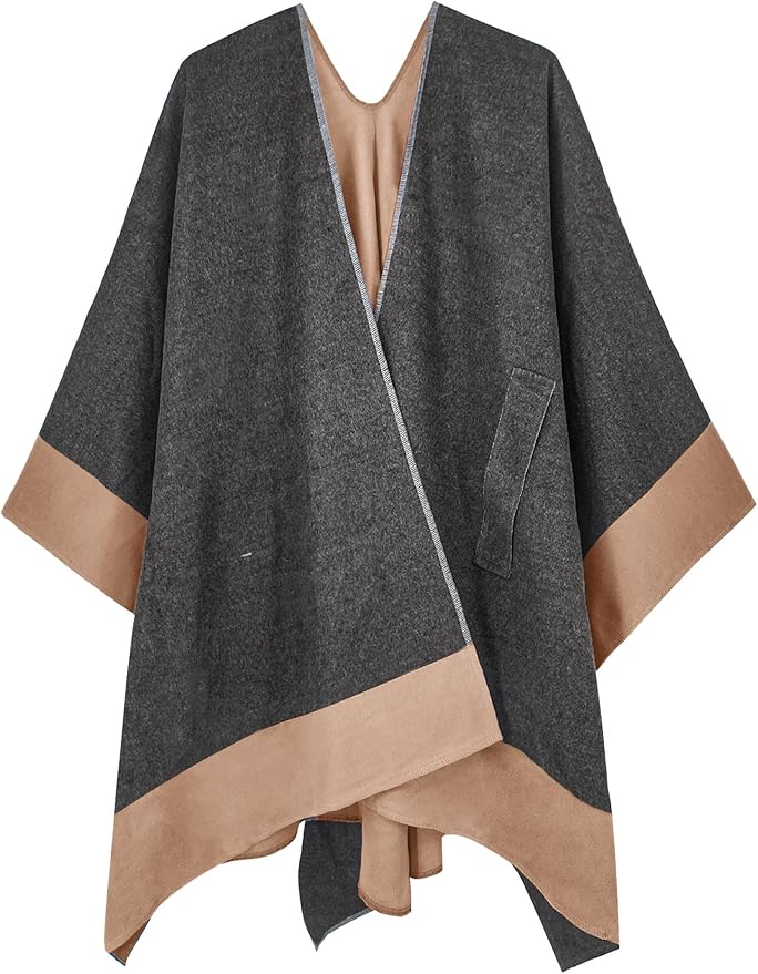 Moss Rose Women's Shawl Wrap Poncho Ruana Cape Open Front Cardigan Shawls for Fall Winter