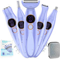 5 in 1 Bikini Trimmer for WomenIPX7 Waterproof Cordless Replaceable PubicEyebrowFacial Electric Razors&ampNose Hair Trimmer&ampPainless Body Shaver for Arms Legs UnderarmsUSB ChargeLED Display