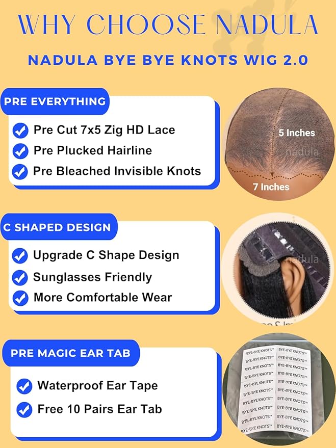 Nadula Golden Brown Highlight Water Wave Bye Bye Knots Glueless Wig Pre Cut 7X5 Invisible Knots HD Lace Front Wigs Human Hair Pre Plucked Wet and Wavy Ready to Go Wig 150% Density 16inch