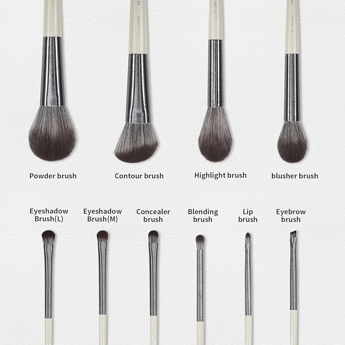 DUcare Makeup Brushes Set Professional 10pcs Foundation Blush Face Contour Powder Brush Eyeshadow Eyeliner Eyebrow Lip Liquid Cream Blending Make up Brush Kit Synthetic Essential