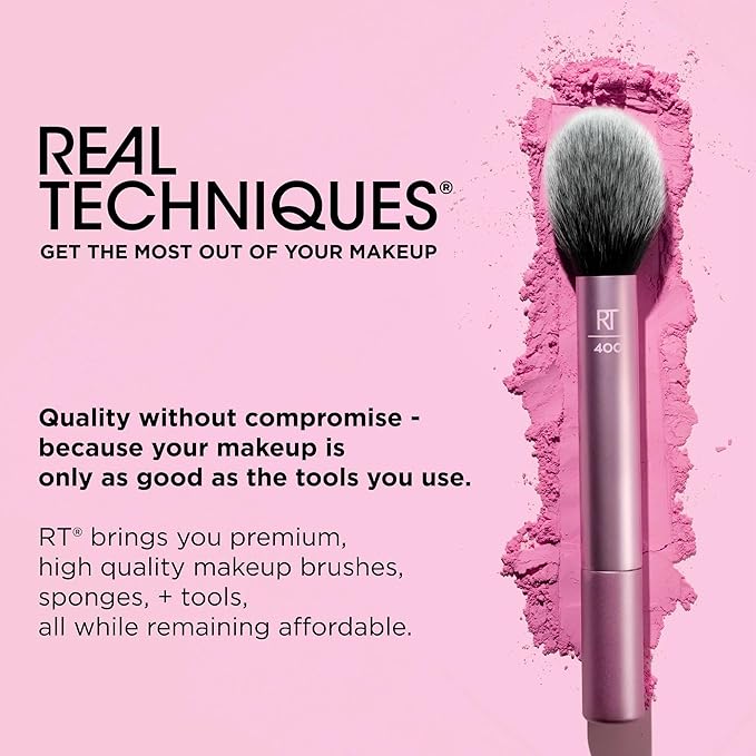 Real Techniques 11 Piece Travel Fantasy Mini Brush Set Travel Size Makeup Brushes For Foundation Eyeshadow Powder Blush Contour &amp Concealer Makeup Bag Included Gift Set Cruelty-Free