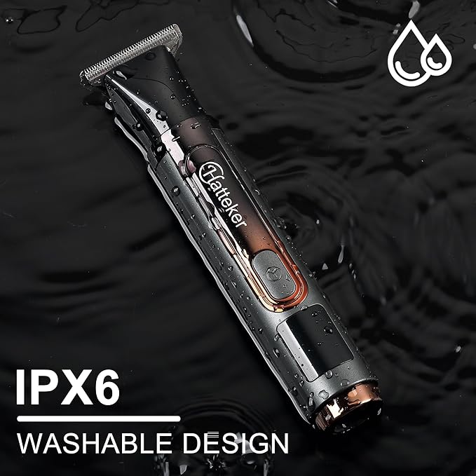 Hatteker Upgraded Mens Electric Back Shaver Body Grooming kit Body Trimmer FacialArmChin Beard Trimmer Cordless Hair Clipper with Adjustable Extension Handel Waterproof LED Display
