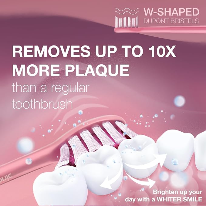 Wagner Stern WHITEN+ Edition. Whitening Electric Toothbrush with Pressure Sensor. Offers 5 Brushing Modes 3 intensities 8 Soft Brush Heads and a Luxury Travel case.