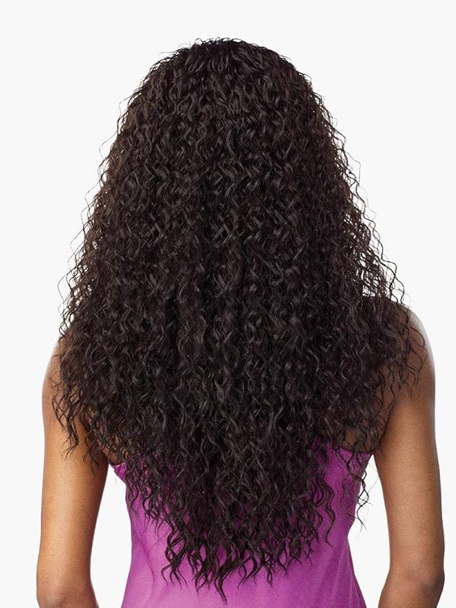 Sensationnel Instant Weave Half Wig - 2 Synthetic Blendwig Adjustable Drawstring for Seamless Hair Blending (1 JETBLACK)