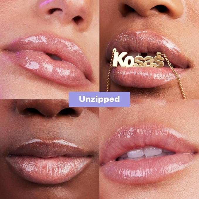 Kosas Wet Lip Oil Gloss - Hydrating Lip Plumping Treatment with Hyaluronic Acid &amp Peptides Non-Sticky Finish (Unzipped)