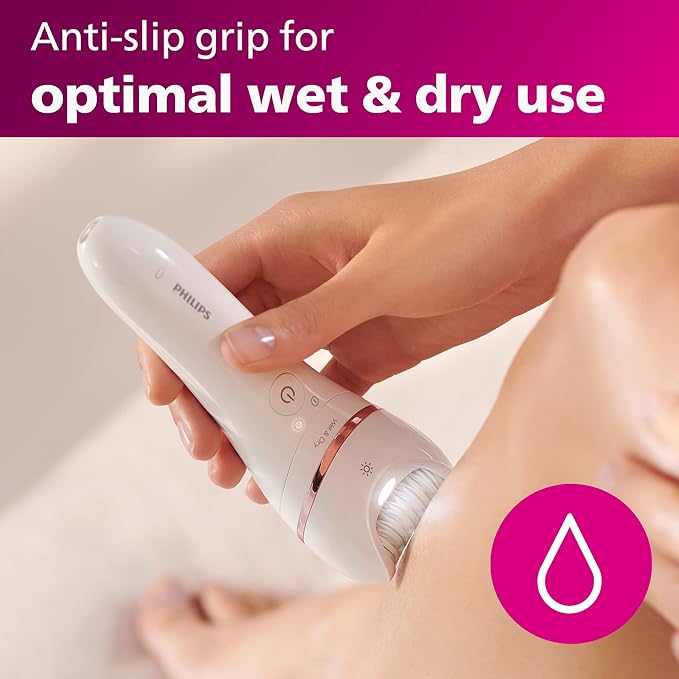 Philips Beauty Epilator Series 8000 5 in 1 Shaver for Women Trimmer Pedicure &amp Body Exfoliator + 9 Accessories BRE740/14