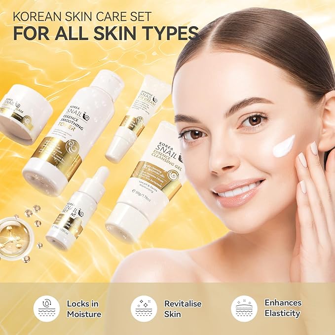 Skin Care Set Face Snail Revitalizing Skin Care Sets &amp Kits Facial Beauty Skincare Gifts for Teenage Girls with CleanserTonerSerumEye CreamFace Cream Firming Hydrating Skin Care Christmas G