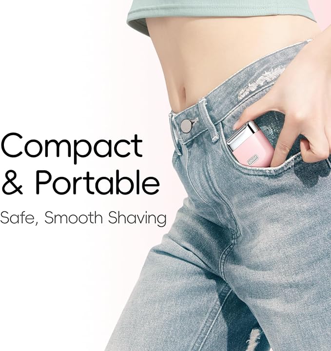 yoose Electric Razors for Women IPX7 Alloy Body Bikini Trimmer for Women (USB-C Trimmer Comb Multi Shaving Modes) Portable Size Sakura Pink
