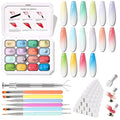 Sponge Pat Paint Nail Gel Ombre Nails Gradient Gel Nail Blush Blooming Aura Nails Drawing Stripper Floral Painting DIY Nail Art No Wipe UV/LED Curing (16 Colors N)