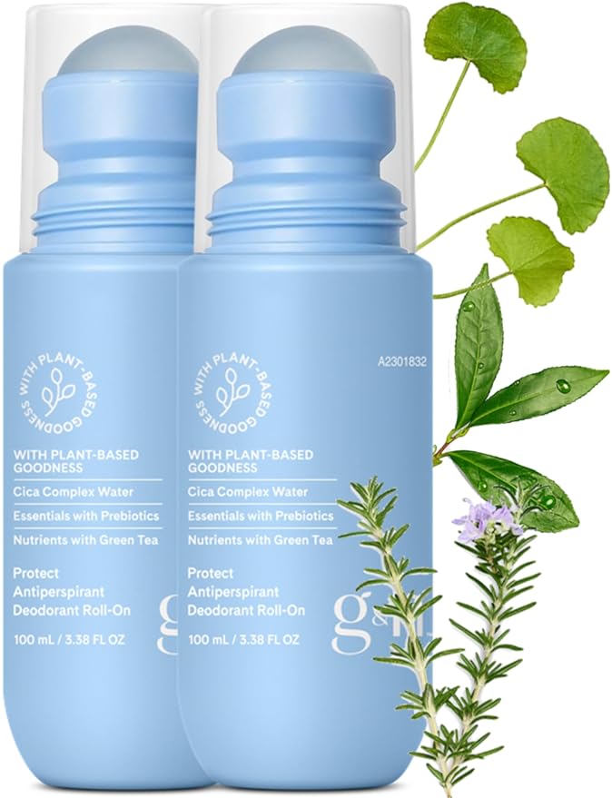 G H Protect Antiperspirant Deodorant All-Skin-Type Roll-On 2X3.38 fl.oz(MFG Date Printed)Plant-Based Ingredients w/PrebioticsStay Fresh &amp Dry w/o White Marks on Skin/ClothesFINAL SALE w/o RETUR