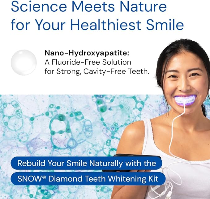 Snow Teeth Whitening Kit - Snow Teeth Whitening Serum and LED Mouthpiece Whitener Formulated with Hydroxyapatite Good for 6 Months - Wireless Kit with 3 Wands