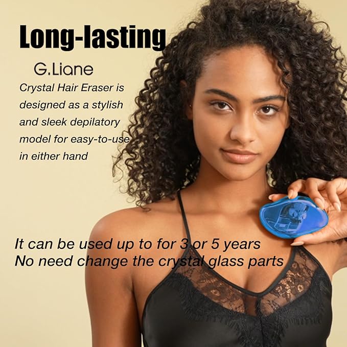 Crystal Hair EraserUpgraded Painless Crystal Hair RemoverEffective Nano Glass Hair Removal Device and Skin ExfoliationBody Epilator for Women and Men(Royal Blue)