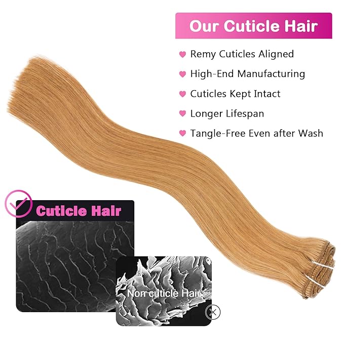 Clip in Hair Extensions Real Human Hair for White Women Caramel100% Natural Premium Remy Human Hair 16 Inch 10pcs 85g/SetStraight Clip Hair Extensions with Double Weft