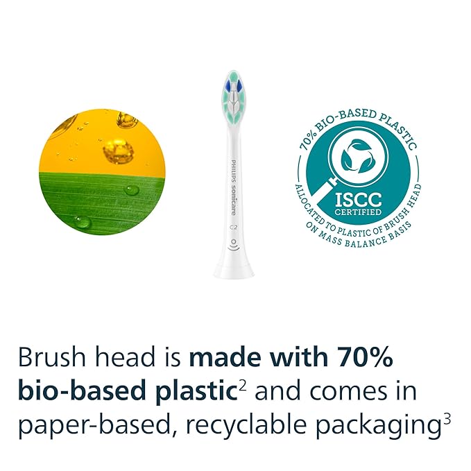 Philips Sonicare C2 Plaque Control - Genuine Replacement Electric Toothbrush Heads White 6 Pack Up to 18 Month Supply HX9026/77