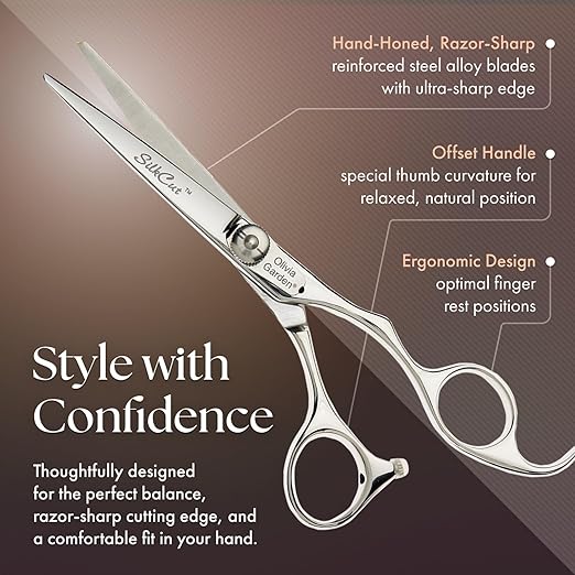 Olivia Garden SilkCut Professional Shear &amp Thinner Case - Razor Sharp Blade Ergonomic Handle