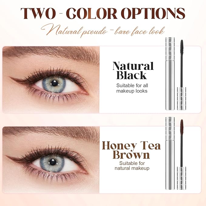Mascara for Older Women 60 Plus 2026 New Mascara Volume and Length for Mature Women with Thinning Lashes Waterproof Non Clumping Long Wear for Eyelash Makeup (Brown)