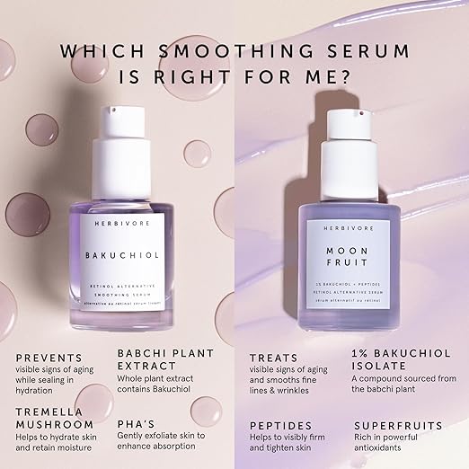 HERBIVORE Bakuchiol Retinol Alternative - Bakuchiol + Peptides Smooths Skin Reduces Fine Lines Wrinkles &amp Puffiness Plant-based Vegan Cruelty-free