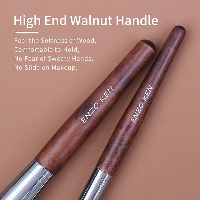 Walnut Makeup Brushes Set Professional Natural Pony Hair Makeup Brush Set with Case Cosmetic Brushes Makeup Set Natural Bristle Makeup Brushes Natural Hair Make up Brush Set Professional.