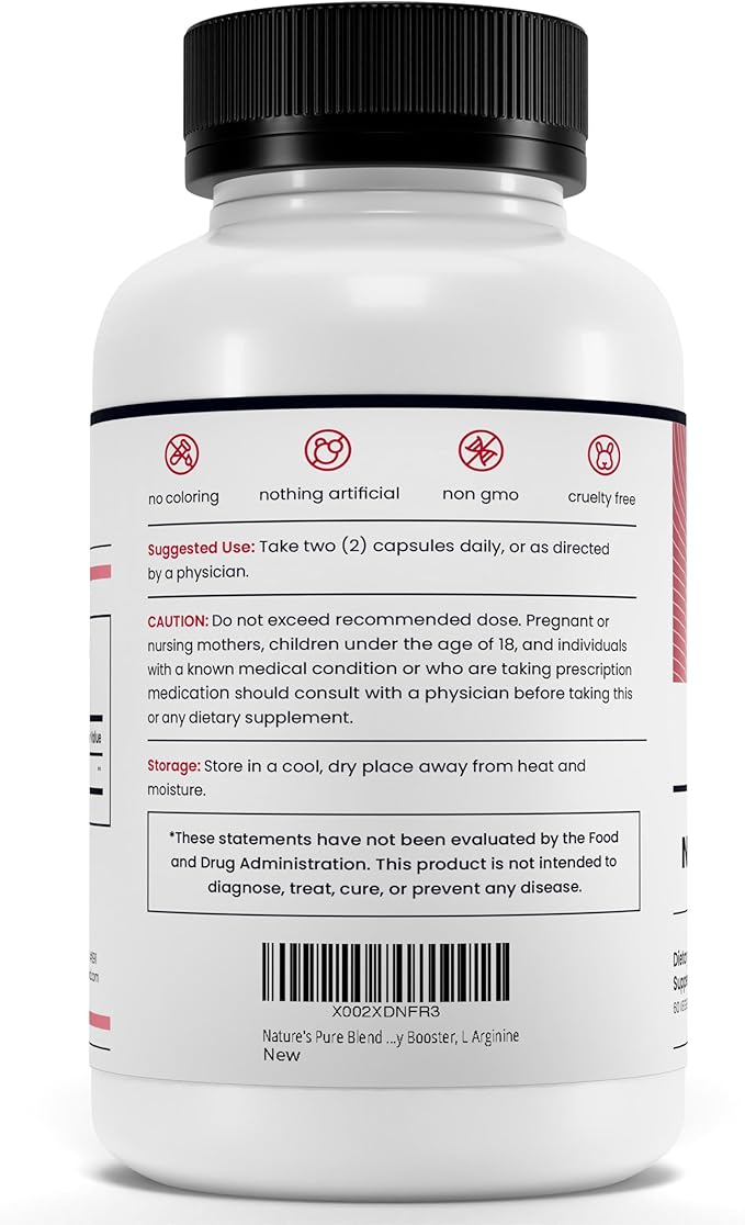 Nature's Pure Blend Organic Beet Root Powder Capsules ? Beet Root Capsules &amp Beets Supplements for Circulation ? L Arginine ? Nitric Oxide Supplements ? 1500MG