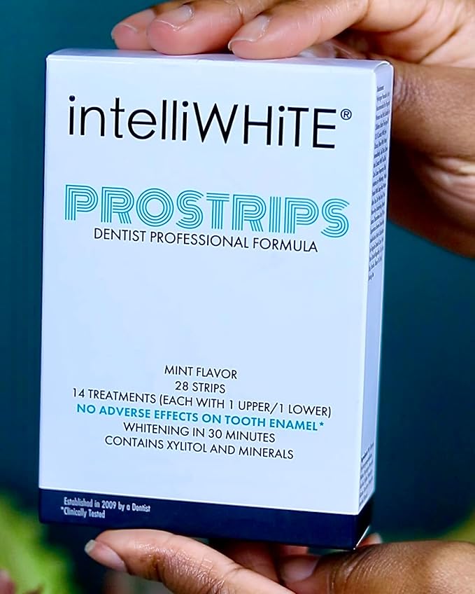 Prostrips - 12 Shades Whiter Teeth - 28 Enamel Safe REMINERALIZING Gentle Strips ? 97% no Sensitivity