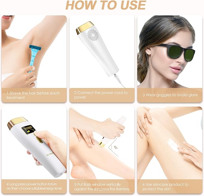 IPL Laser Hair Removal Device for Women &amp Men - at-Home Painless Ultra-Fast Flash Hair Remover 86% Hair Reduction in 4 Weeks High Energy &amp 5 Modes 8 Mins Full Body &amp Bikini Line &amp M