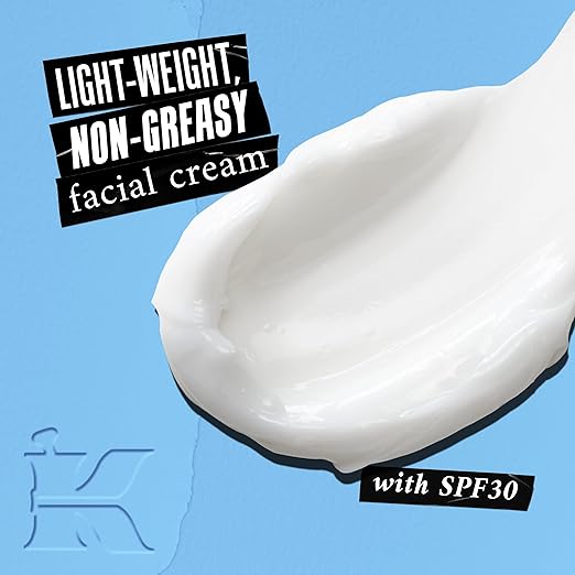 Kiehl's Ultra Facial Cream with SPF 30 Lightweight Daily Face Moisturizer for All Skin Types 24-hour Hydration UV Sunscreen Protection Non-greasy Absorbs Quickly with Glacial Glycoprotein