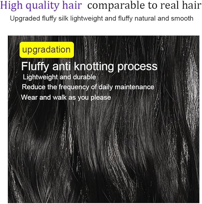 Hair Extensions 40 Inch Ultra Long Wavy Hair Clip in Hair Extensions One Piece Long Thick Synthetic Hairpieces with 5 Clips for Party Cosplay and Various Occasions Hair Extensions Clip in(Black)