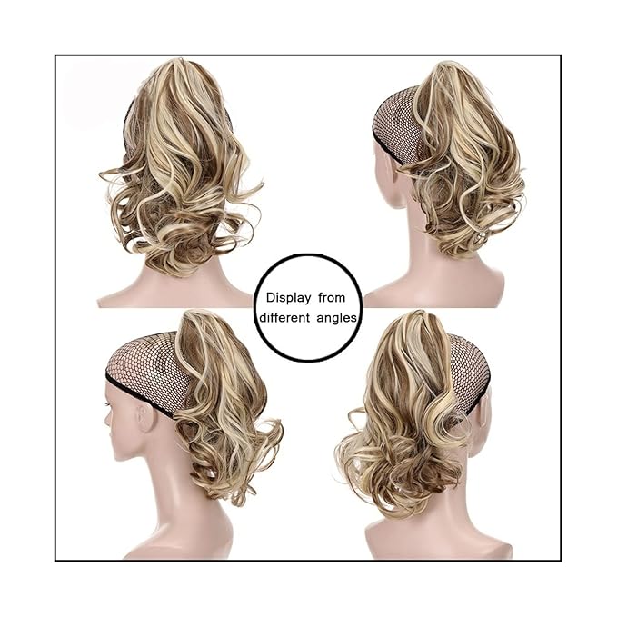 Hair Accessories 1 Pack Synthetic Wavy Ponytail Extension Wig Claw Clip Heat Resistant Fiber Wavy Ponytail Ladies Hair Extension Bun Hair Pieces For Women(002)