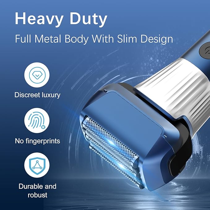Electric Razor for Men 2-Speed 5-Blade Electric Shavers for Men Face Cordless Rechargeable Mens Foil Shaver Shaving Machine Wet Dry Men's Travel Razors for Man Close Shaving Face as Gift Blue