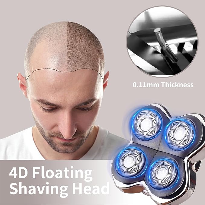 2 Pack Head Shaver Replacement Heads Compatible with Pitbulls Gold PROSilver PRO Platinum PROButterfly Kiss PRO - Hypoallergenic Stainless Steel Shaver Foil Replacement - 4D Floating Blade