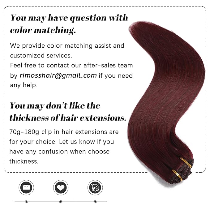 Clip in Hair Extensions Real Human Hair - 160g 20 Inch 7pcs Burgundy Red Color - Premium Soft Hair Extensions Real Human Hair Clip ins Straight Double Weft for Women (#99J 20 Inch)